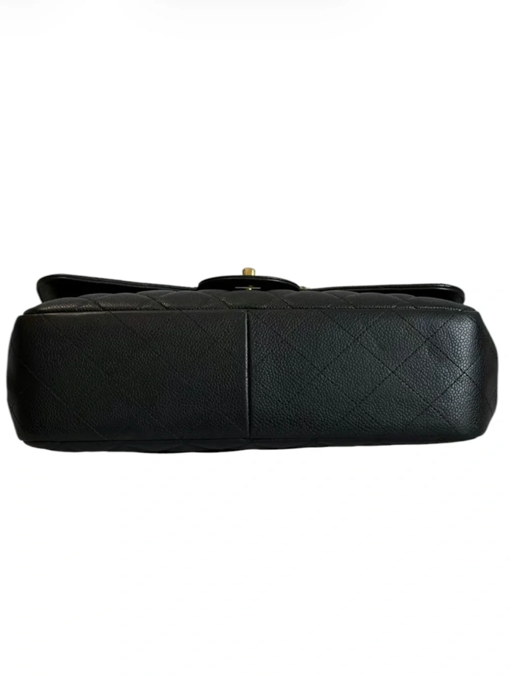 CHANEL JUMBO Single Flap CC Logo Caviar Chain Shoulder Bag